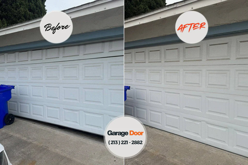 Before and after: garage door repair Cleveland, FL